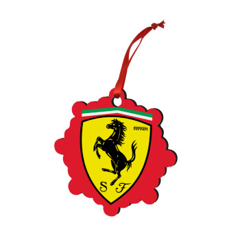 Ferrari, Χριστουγεννιάτικο στολίδι snowflake ξύλινο 7.5cm