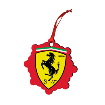 Ferrari, Christmas ornament snowflake wooden 7.5cm