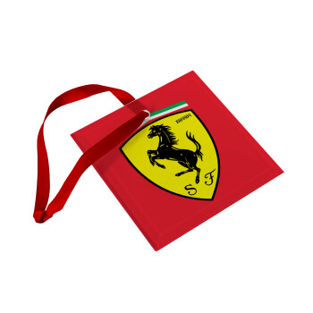 Ferrari, Χριστουγεννιάτικο στολίδι γυάλινο τετράγωνο 9x9cm