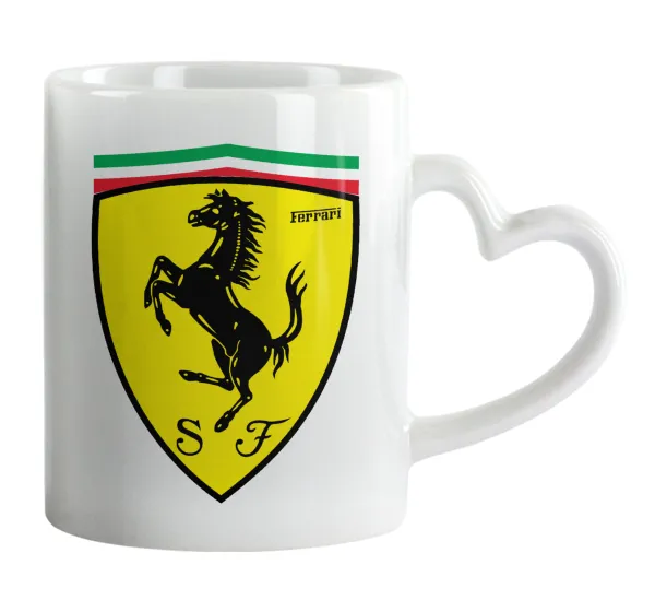 Ferrari — Mug heart handle, ceramic, 330ml