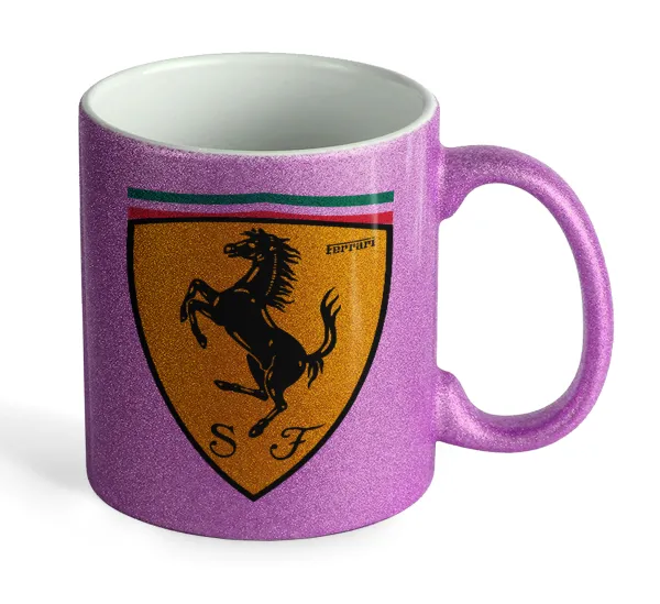 Ferrari — Κούπα Μωβ Glitter που γυαλίζει, κεραμική, 330ml