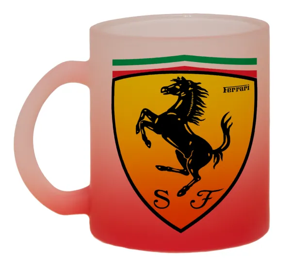 Ferrari — Κούπα γυάλινη δίχρωμη με βάση το κόκκινο ματ, 330ml