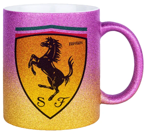 Ferrari — Κούπα Χρυσή/Ροζ Glitter, κεραμική, 330ml