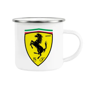 Ferrari, Metallic enamel cup white 360ml