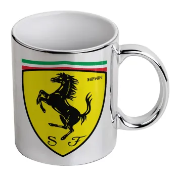 Ferrari, Κούπα κεραμική, ασημένια καθρέπτης, 330ml