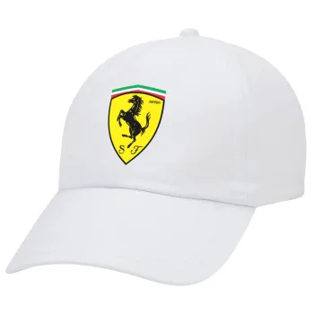 Ferrari, Καπέλο Ενηλίκων Baseball Λευκό 5-φύλλο (POLYESTER, ΕΝΗΛΙΚΩΝ, UNISEX, ONE SIZE)