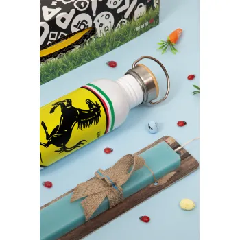 Ferrari, Πασχαλινή Λαμπάδα με παγούρι μεταλλικό (620ml, stainless steel) & κερί αρωματικό πλακέ (30cm) (ΤΙΡΚΟΥΑΖ)