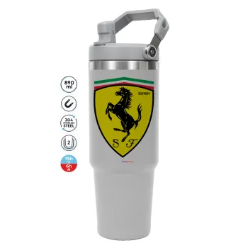 Ferrari, GREY color, 890ml (30oz) stainless Steel Tumbler with Handle