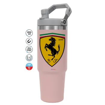 Ferrari, Pink color, 890ml (30oz) stainless Steel Tumbler with Handle