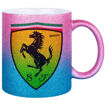 Ferrari, Κούπα Χρυσή/Μπλε Glitter, κεραμική, 330ml