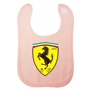 Ferrari, Σαλιάρα με Σκρατς ΡΟΖ 100% Organic Cotton (0-18 months)