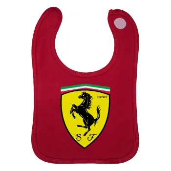 Ferrari, Σαλιάρα με Σκρατς Κόκκινη 100% Organic Cotton (0-18 months)