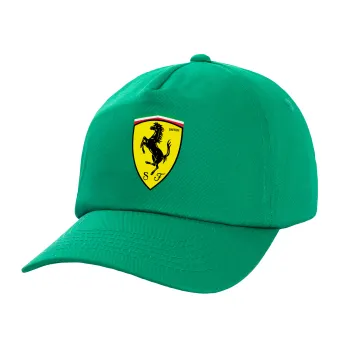 Ferrari, Children's Baseball Cap, 100% Cotton Twill, Green (COTTON, CHILDREN'S, UNISEX, ONE SIZE)