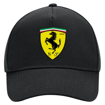 Ferrari, Adult Ultimate Hat BLACK, (100% COTTON DRILL, ADULT, UNISEX, ONE SIZE)