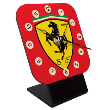 Ferrari, Quartz Table clock in natural wood (10cm)