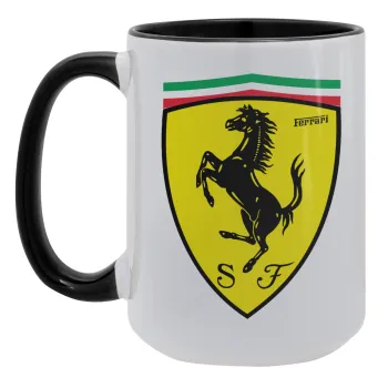 Ferrari, Κούπα Mega 15oz, κεραμική Μαύρη, 450ml