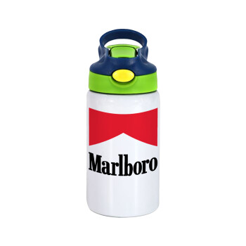 Marlboro, Παιδικό παγούρι θερμό, ανοξείδωτο, με καλαμάκι ασφαλείας, πράσινο/μπλε (350ml)