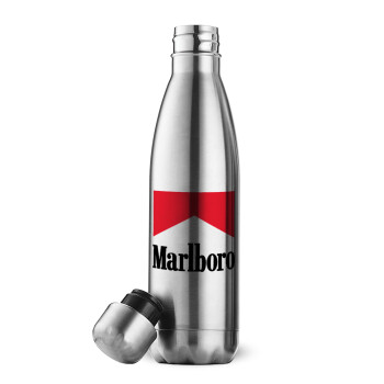 Marlboro, Μεταλλικό παγούρι θερμός Inox (Stainless steel), διπλού τοιχώματος, 500ml