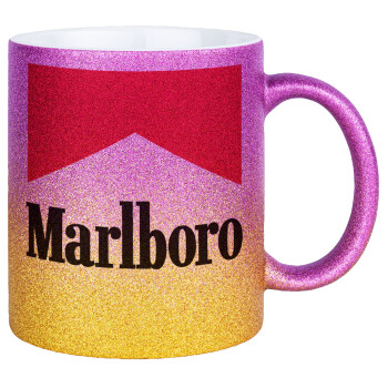 Marlboro, Κούπα Χρυσή/Ροζ Glitter, κεραμική, 330ml