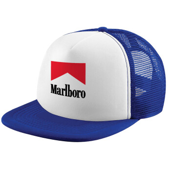 Marlboro, Καπέλο Ενηλίκων Soft Trucker με Δίχτυ Blue/White (POLYESTER, ΕΝΗΛΙΚΩΝ, UNISEX, ONE SIZE)