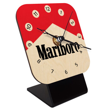 Marlboro, Επιτραπέζιο ρολόι σε φυσικό ξύλο (10cm)