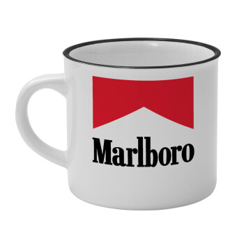 Marlboro, Κούπα κεραμική vintage Λευκή/Μαύρη 230ml