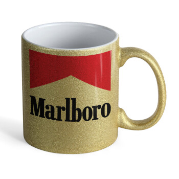 Marlboro, Κούπα Χρυσή Glitter που γυαλίζει, κεραμική, 330ml