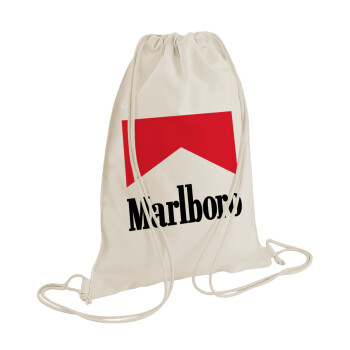 Marlboro, Τσάντα πλάτης πουγκί GYMBAG natural (28x40cm)