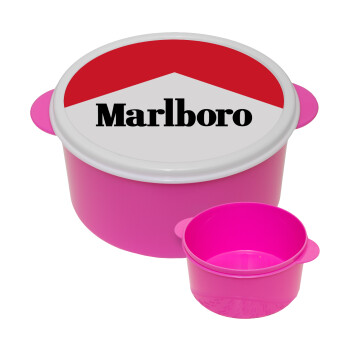 Marlboro, ΡΟΖ παιδικό δοχείο φαγητού (lunchbox) πλαστικό (BPA-FREE) Lunch Βox M16 x Π16 x Υ8cm