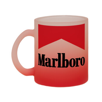 Marlboro, Κούπα γυάλινη δίχρωμη με βάση το κόκκινο ματ, 330ml