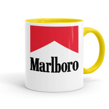 Marlboro, Κούπα χρωματιστή κίτρινη, κεραμική, 330ml