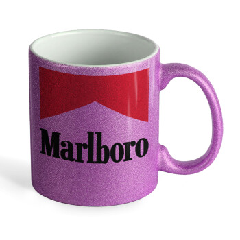 Marlboro, Κούπα Μωβ Glitter που γυαλίζει, κεραμική, 330ml