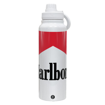 Marlboro, Θερμός 1L Ανοξείδωτο με Βάση Κινητού & Διπλά Τοιχώματα