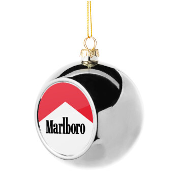 Marlboro, Στολίδι Χριστουγεννιάτικη μπάλα δένδρου Ασημένια 8cm