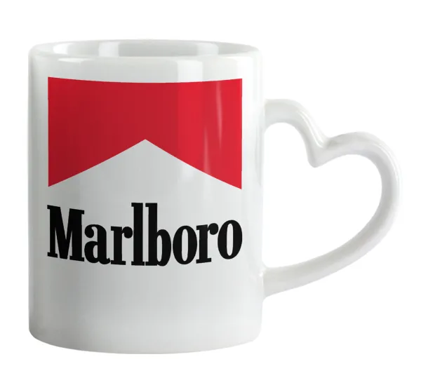 Marlboro — Mug heart handle, ceramic, 330ml