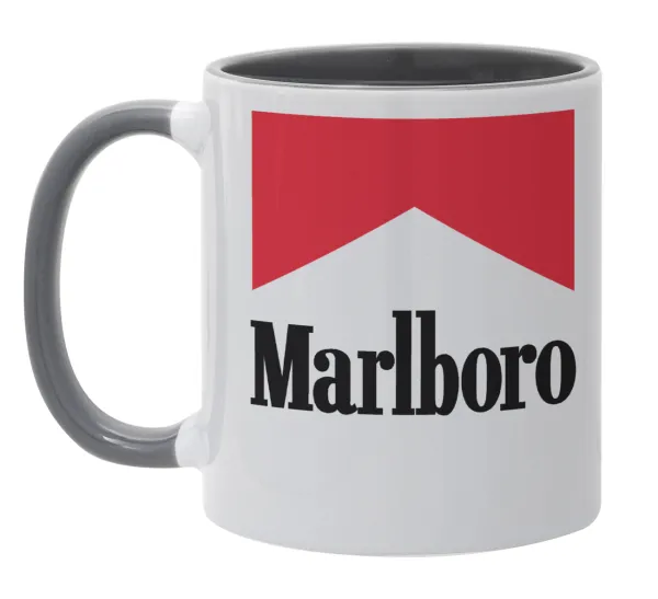 Marlboro — Κούπα χρωματιστή γκρι, κεραμική, 330ml