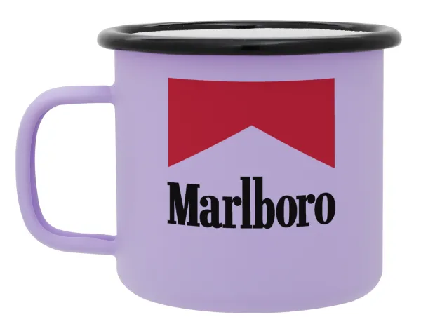Marlboro — Metal enamel mug, matte light pastel purple, 360ml