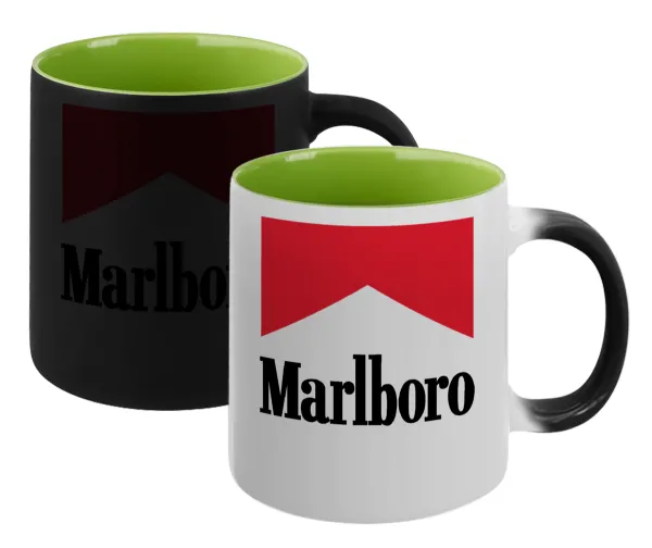 Marlboro — Magic mug with green interior, ceramic, 330ml, changes colour with hot drinks