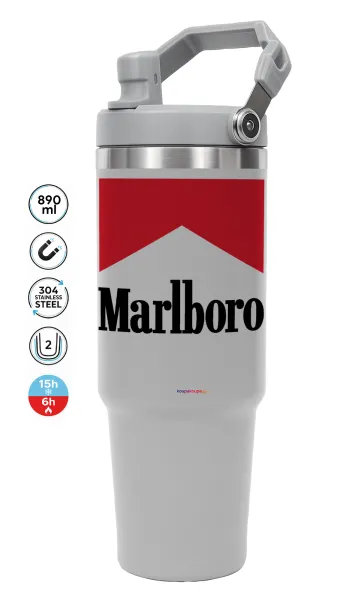 Marlboro — GREY Travel Tumbler with Handle 890ml