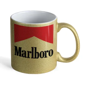 Marlboro, Κούπα Χρυσή Glitter που γυαλίζει, κεραμική, 330ml