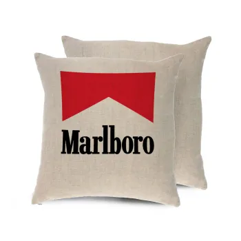 Marlboro, Μαξιλάρι καναπέ ΛΙΝΟ 40x40cm περιέχεται το  γέμισμα
