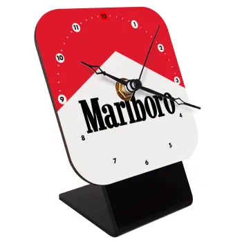 Marlboro, Quartz Wooden table clock with hands (10cm)