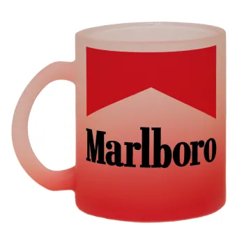 Marlboro, Κούπα γυάλινη δίχρωμη με βάση το κόκκινο ματ, 330ml