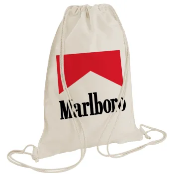 Marlboro, Τσάντα πλάτης πουγκί GYMBAG natural (28x40cm)