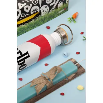 Marlboro, Πασχαλινή Λαμπάδα με παγούρι μεταλλικό (620ml, stainless steel) & κερί αρωματικό πλακέ (30cm) (ΤΙΡΚΟΥΑΖ)