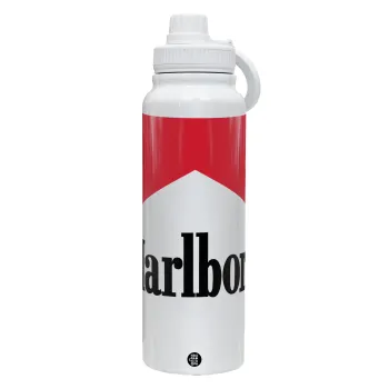 Marlboro, Θερμός 1L Ανοξείδωτο με Βάση Κινητού & Διπλά Τοιχώματα