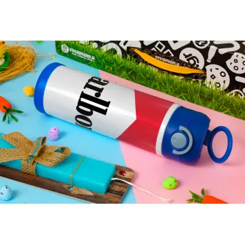 Marlboro, Easter candle, Childrens hot water bottle, stainless steel, with safety straw, BLUE (500ml)