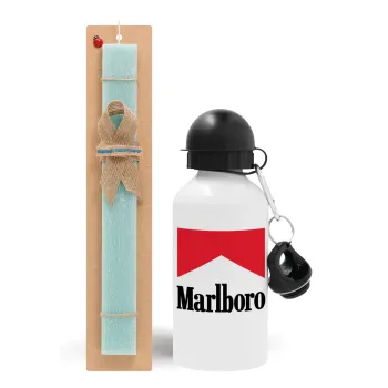 Marlboro, Πασχαλινή Λαμπάδα με παγούρι μεταλλικό αλουμινίου (500ml) & λαμπάδα αρωματική πλακέ (30cm) (ΤΙΡΚΟΥΑΖ)
