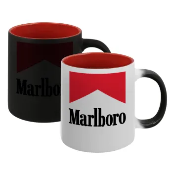 Marlboro, Κούπα Μαγική εσωτερικό κόκκινο, κεραμική, 330ml που αλλάζει χρώμα με το ζεστό ρόφημα
