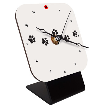 paw, Επιτραπέζιο ρολόι ξύλινο με δείκτες (10cm)
